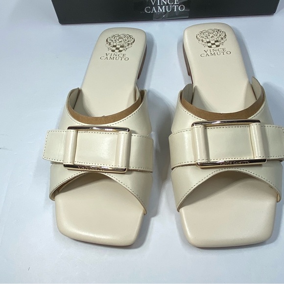 Vince Camuto Alexino Sandals Womens Size 10 Creamy White Leather Slip On NEW - Picture 6 of 12